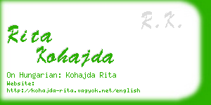 rita kohajda business card